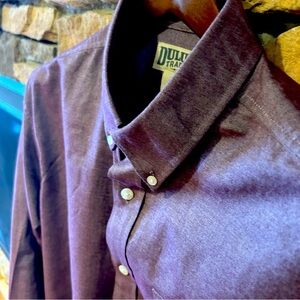 Duluth trading Company, purple, cranberry‎ button-down, long sleeve men’s